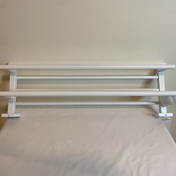 24 Inch Towel Shelf with 2 Towel Bars Matte White - Picture 2 of 9